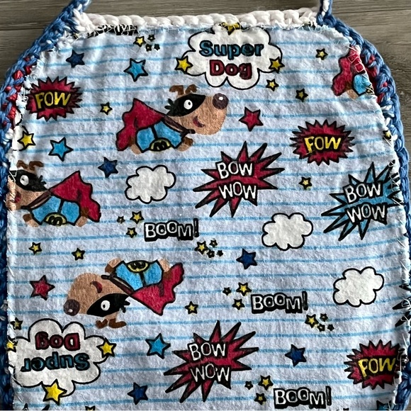 New Patriotic Crochet Cotton Bibs with Cute Flannel Backing & Decals (Set of 2) - Picture 11 of 12